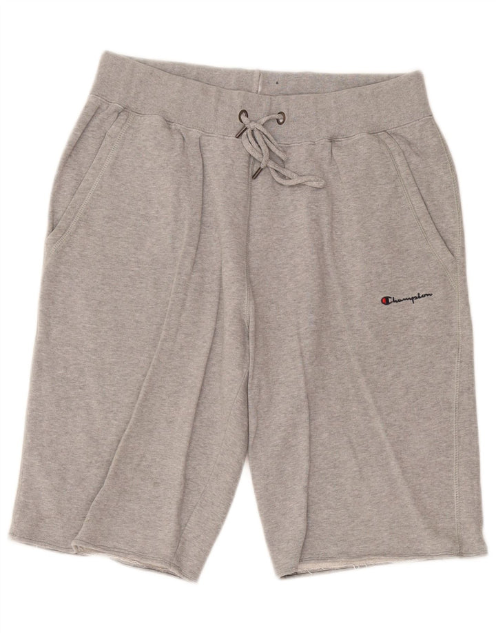 Champion Pantalones cortos deportivos para hombre de algodón moteado gris grande