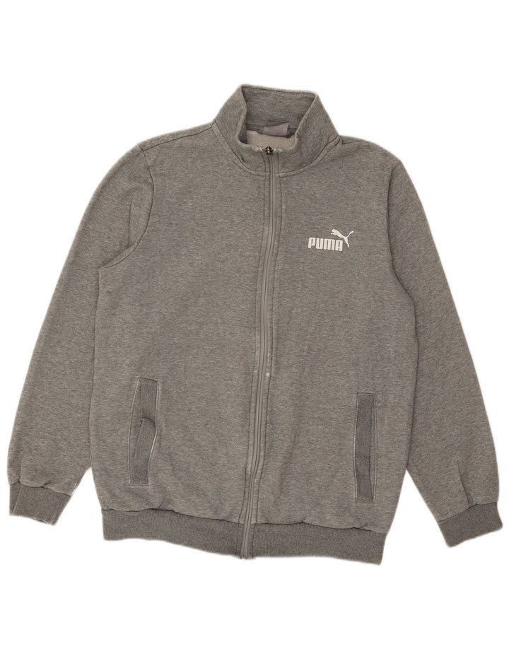 Puma Hombre Chándal Top Chaqueta Pequeña Gris Algodón
