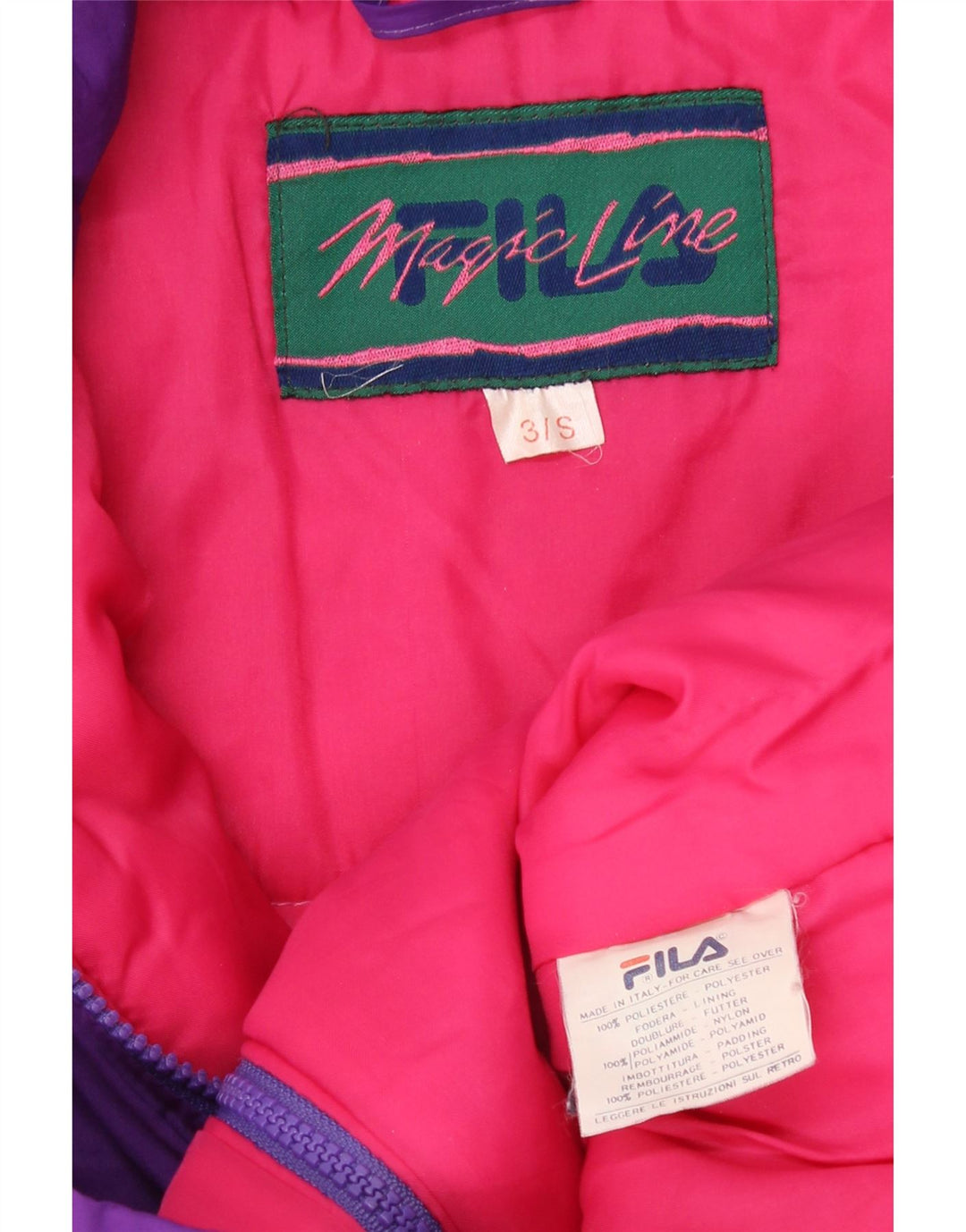 FILA Chaqueta cortavientos holgada Magic Line para hombre Reino Unido 36 Small Púrpura