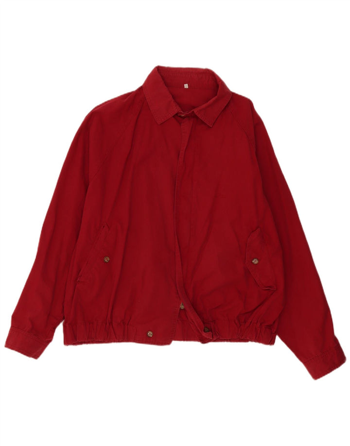 James Dillon Chaqueta bomber holgada para hombre Reino Unido 38 Algodón rojo mediano