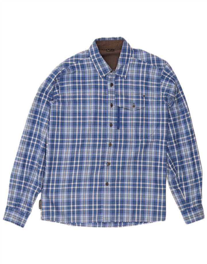 SALEWA Camisa de franela para hombre Small Blue Check Poliéster