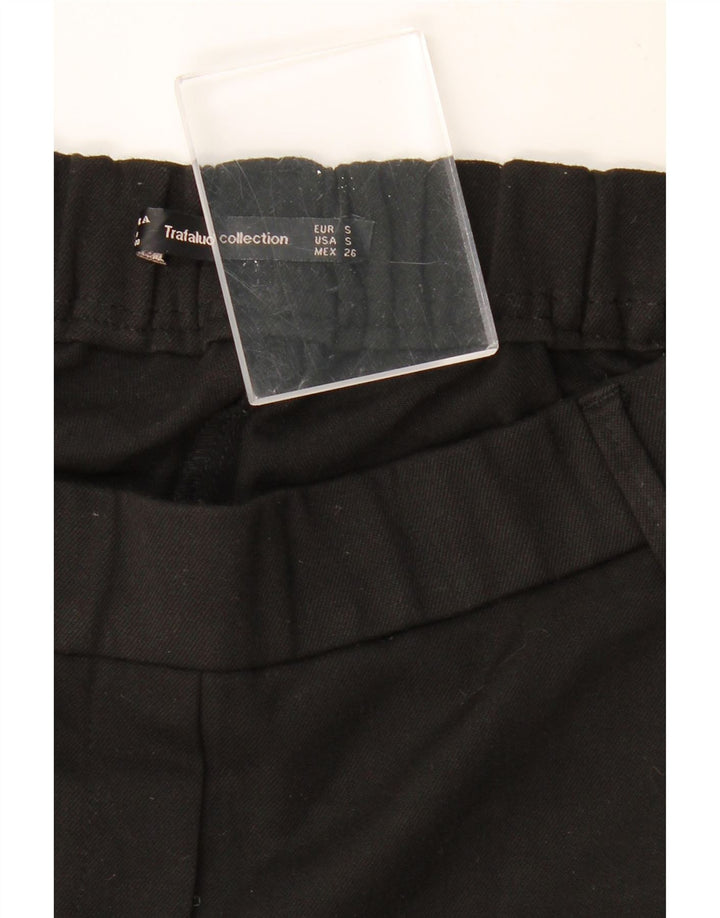 ZARA Mujer Pantalón Capri Recto Small W26 L22 Black Colourblock