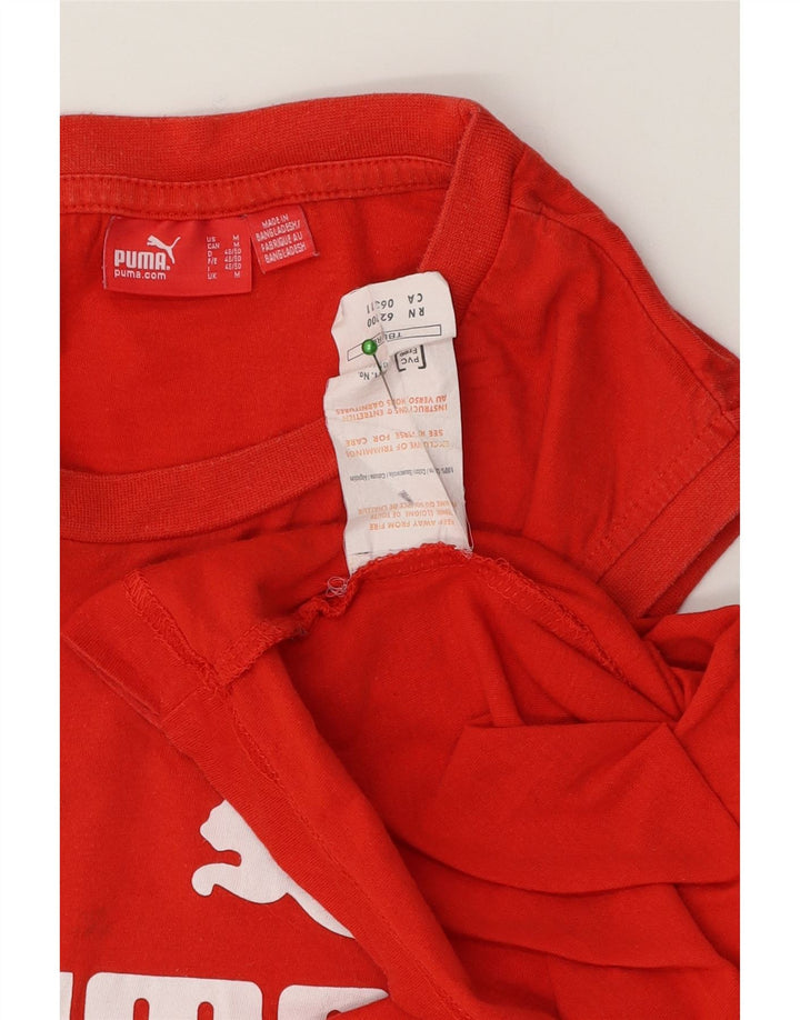 Puma Hombre Gráfico Chaleco Superior Medio Algodón Rojo