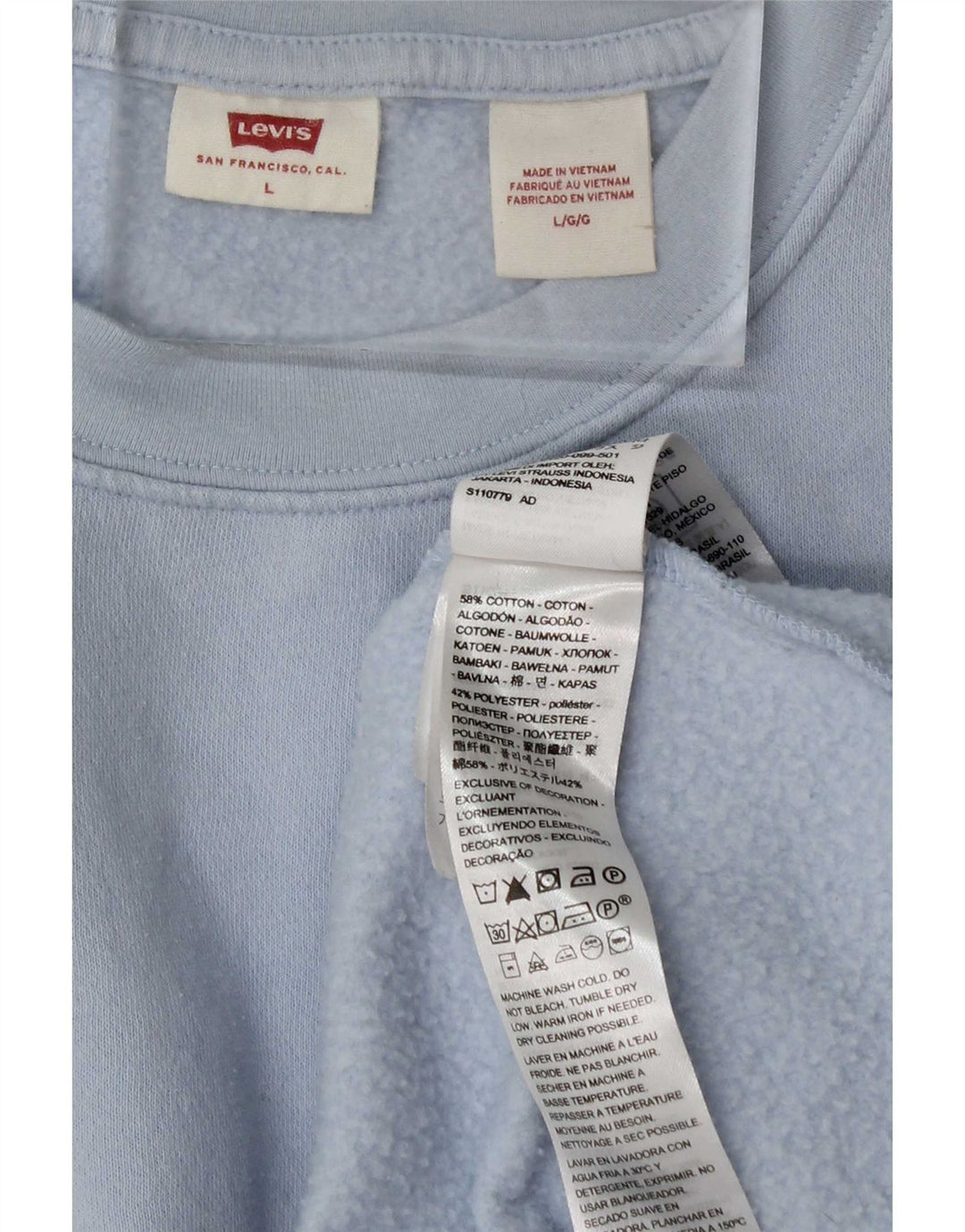 Levi's - Sudadera para mujer, talla 40, talla grande, algodón azul