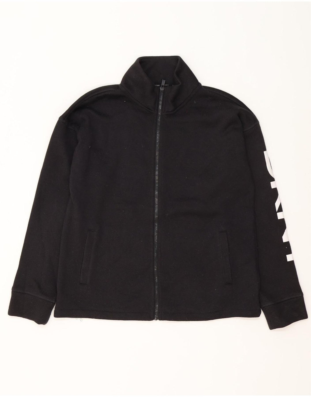 Dkny Chaqueta superior de chándal con gráfico para hombre Poliéster negro mediano