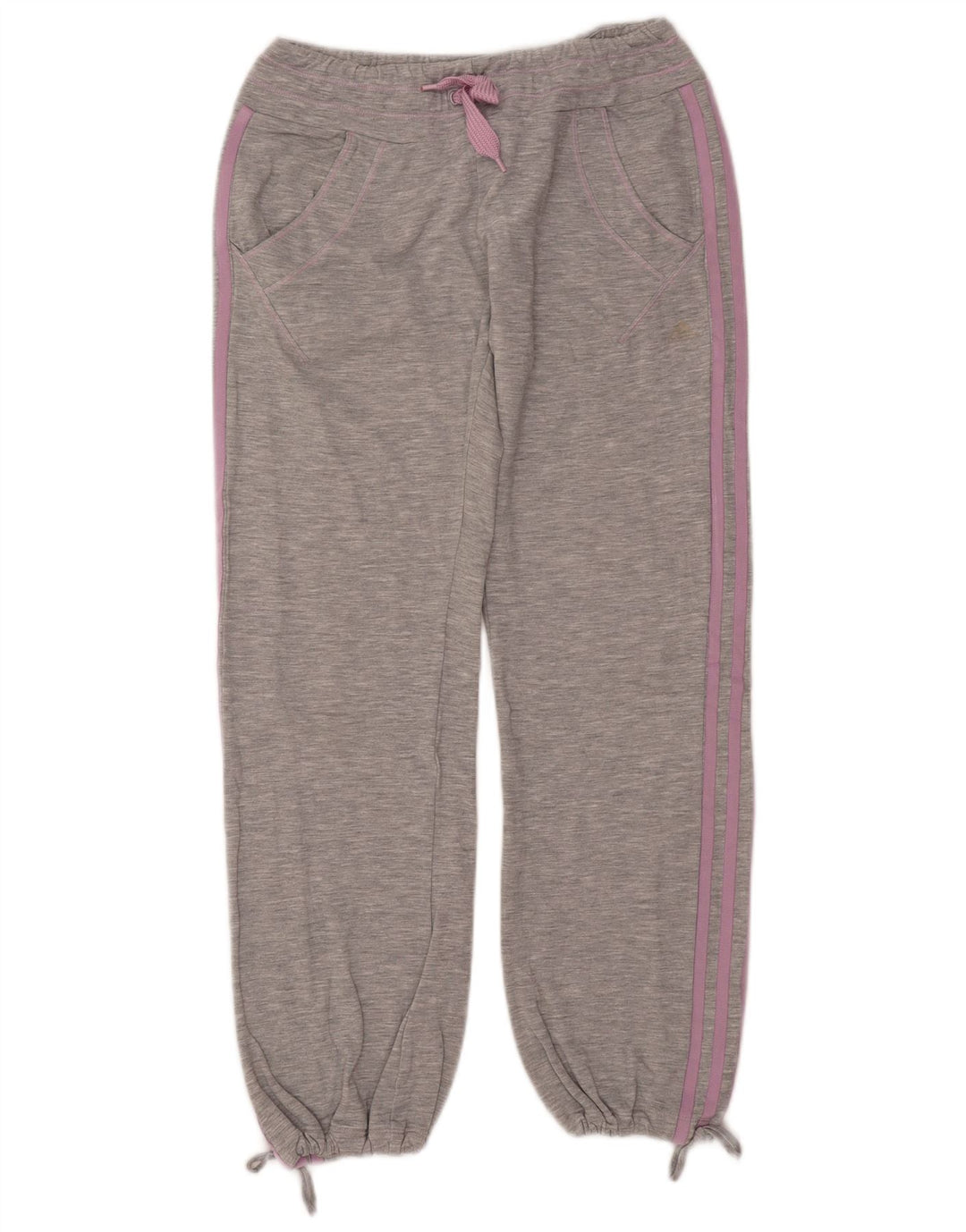 Adidas Mujer Chándal Pantalones Joggers UK 10 Pequeño Gris Poliéster
