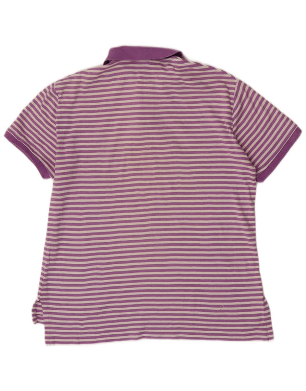 Polo Ralph Lauren Camisa de ajuste personalizado para hombre de algodón a rayas moradas grandes
