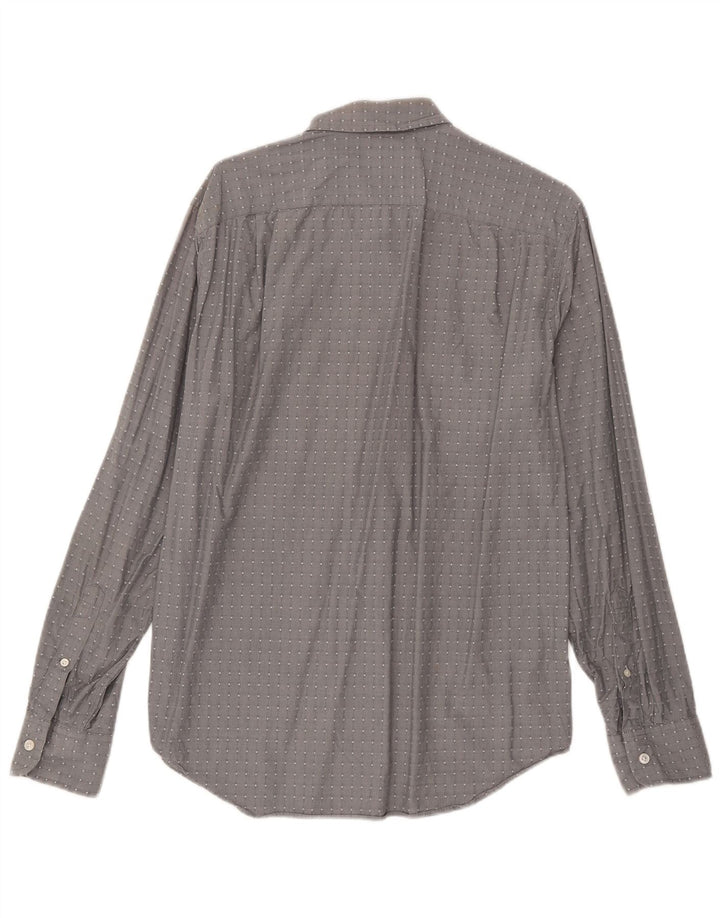 Camisa J. Crew Hombre Algodón Geométrico Gris Medio