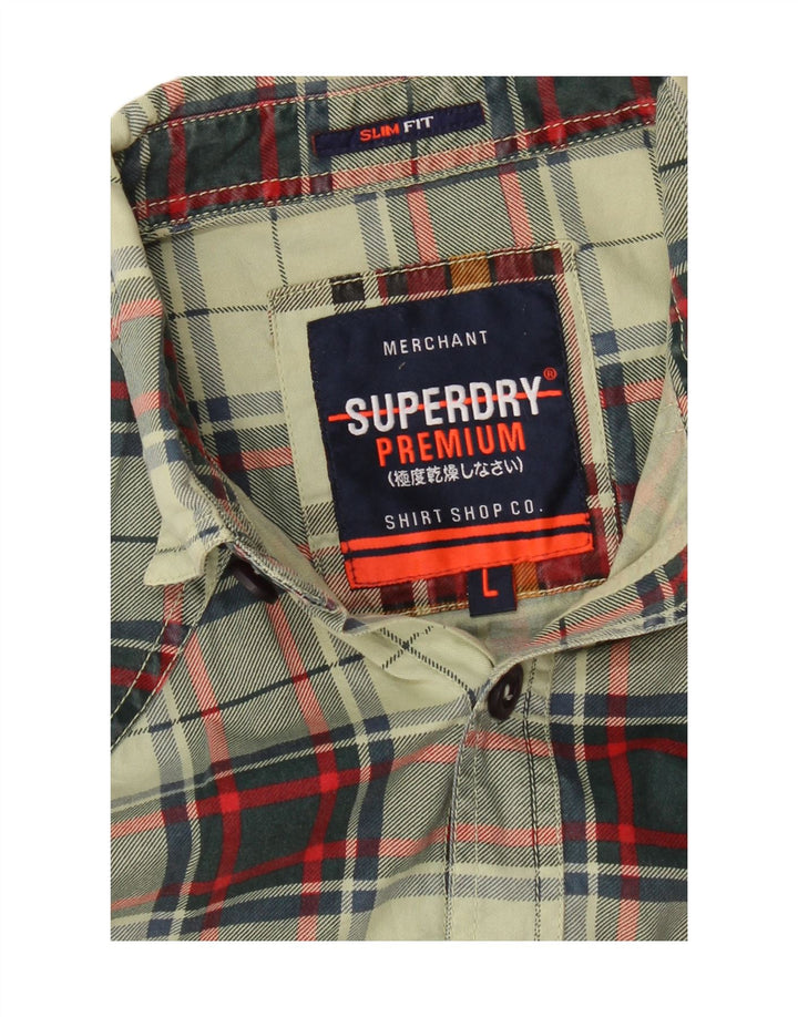 Superdry Camisa De Franela De Corte Slim A Cuadros Con Cuadros Verdes Grandes