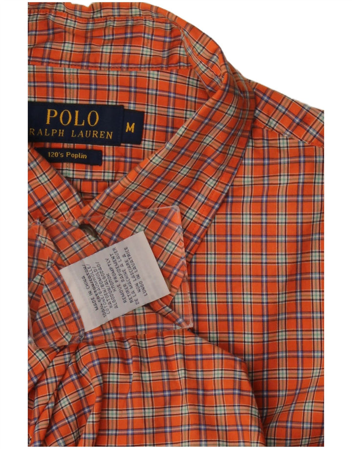 POLO RALPH LAUREN Camisa Hombre Algodón Cuadros Naranja Medio