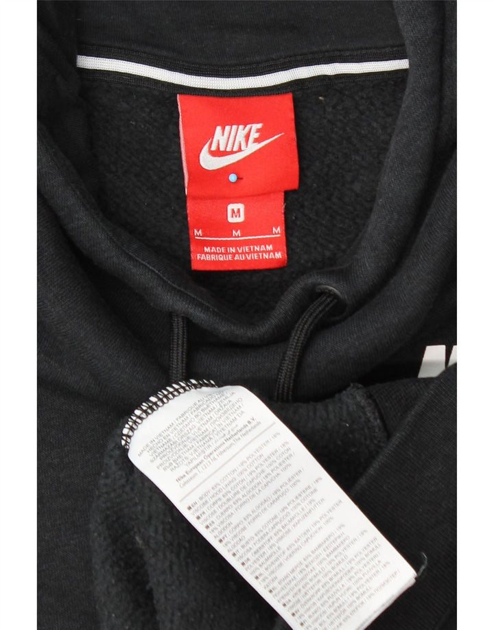 NIKE Sudadera con capucha gráfica para hombre, jersey de algodón negro mediano