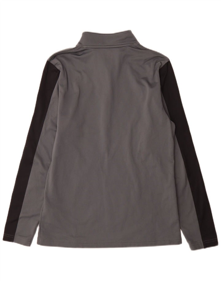 Under Armour Mujer Zip Neck Regular Fit Top Manga Larga Gris Medio Deportivo