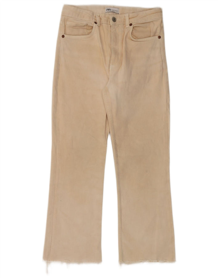 Zara Mujer Pantalón Casual Bootcut EU 40 Medium W30 L26 Beige