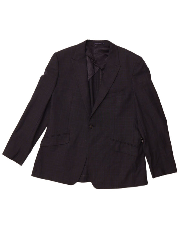 Reiss Chaqueta tipo blazer con 1 botón para hombre UK 42 XL Lana a cuadros azul marino