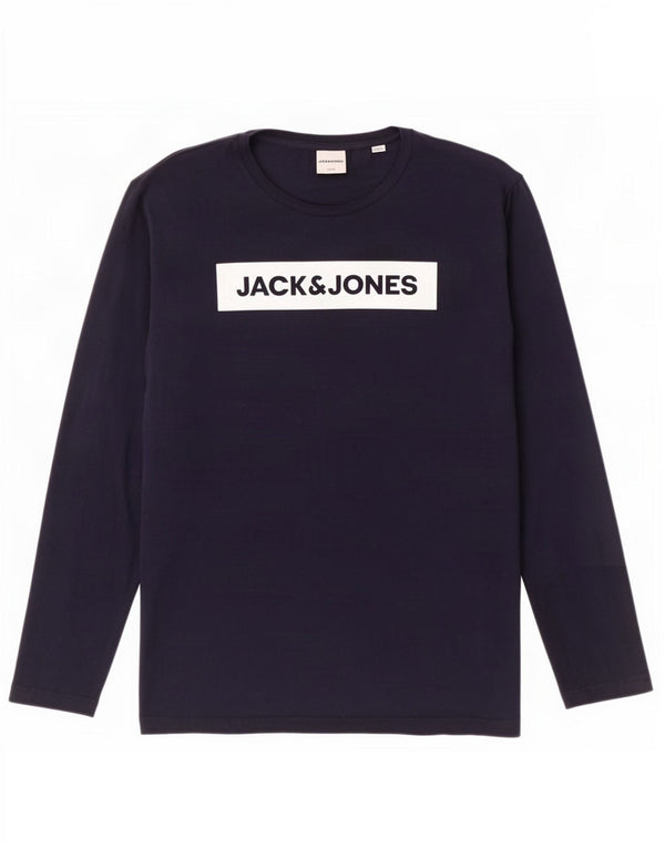 Jack & Jones Hombre Graphic Top Manga Larga XL Azul Marino Algodón