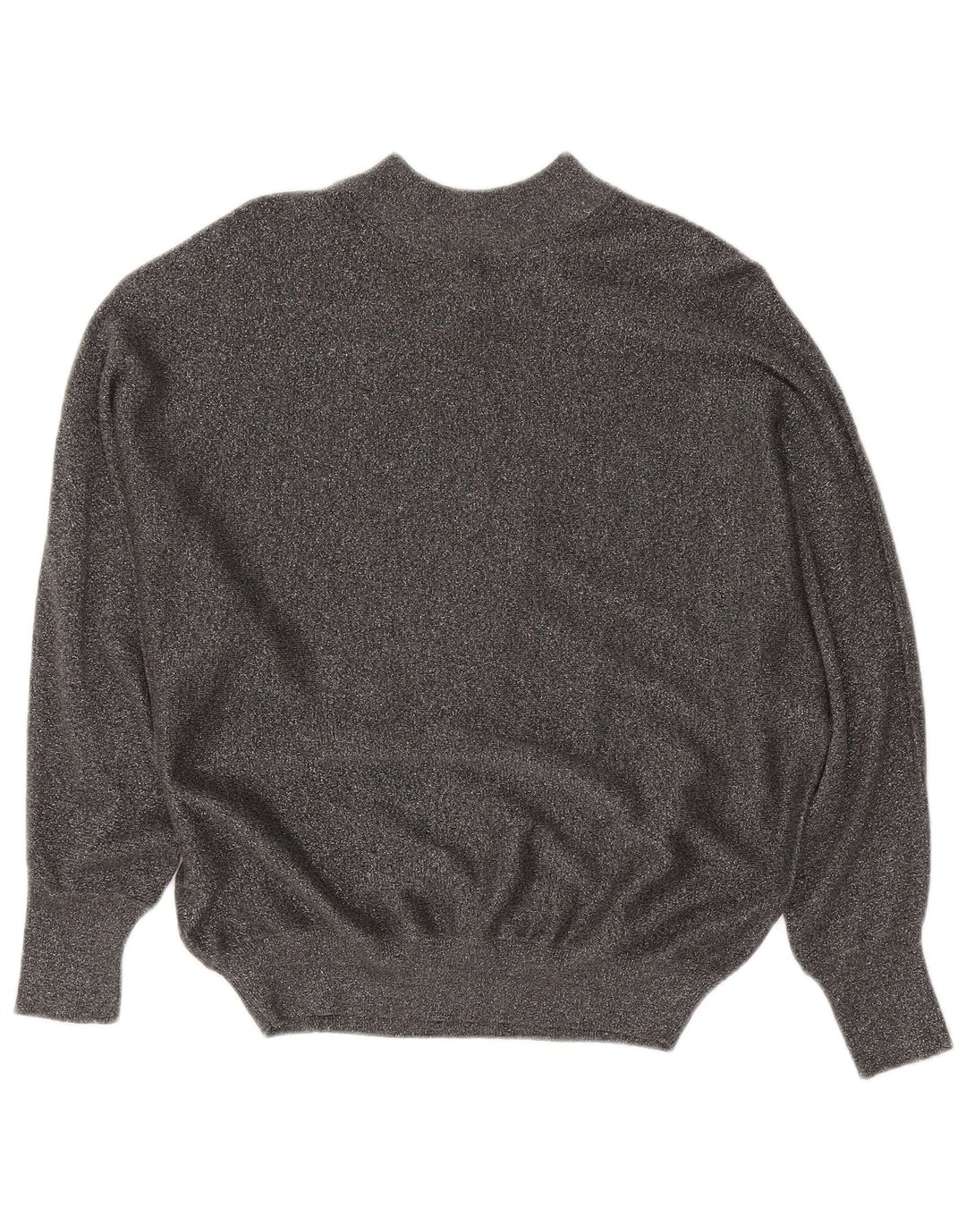 Marks & Spencer Suéter tipo jersey con cuello alto para mujer UK 44 Gris medio moteado