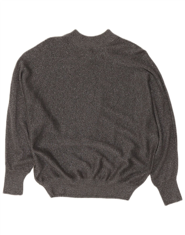 Marks & Spencer Suéter tipo jersey con cuello alto para mujer UK 44 Gris medio moteado