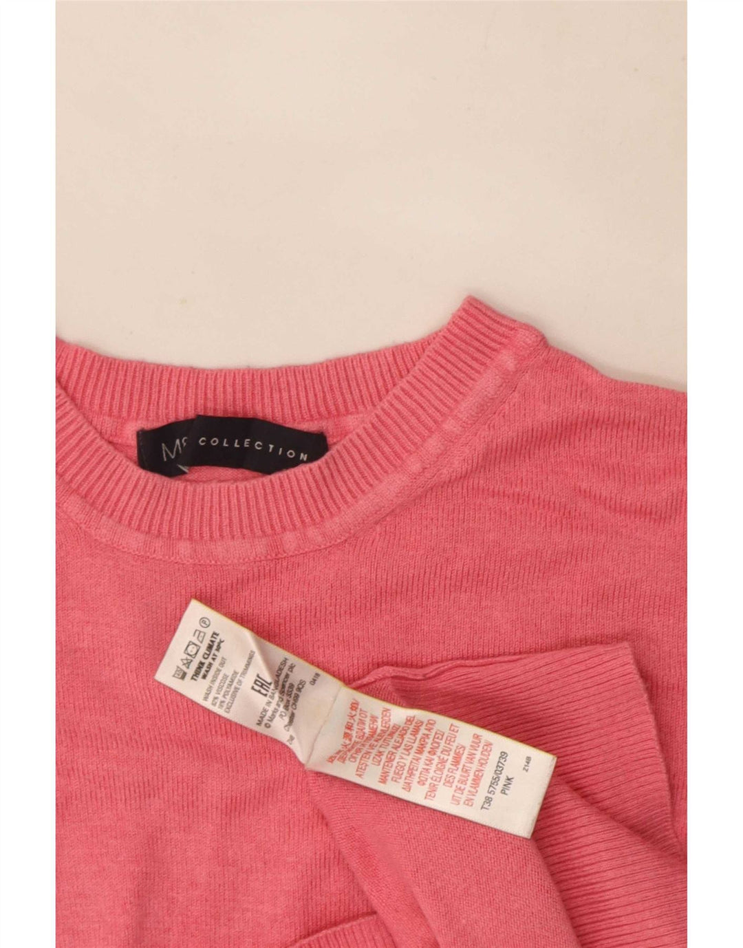 Marks & Spencer Suéter de Cuello Redondo para Mujer UK 8 Small Pink