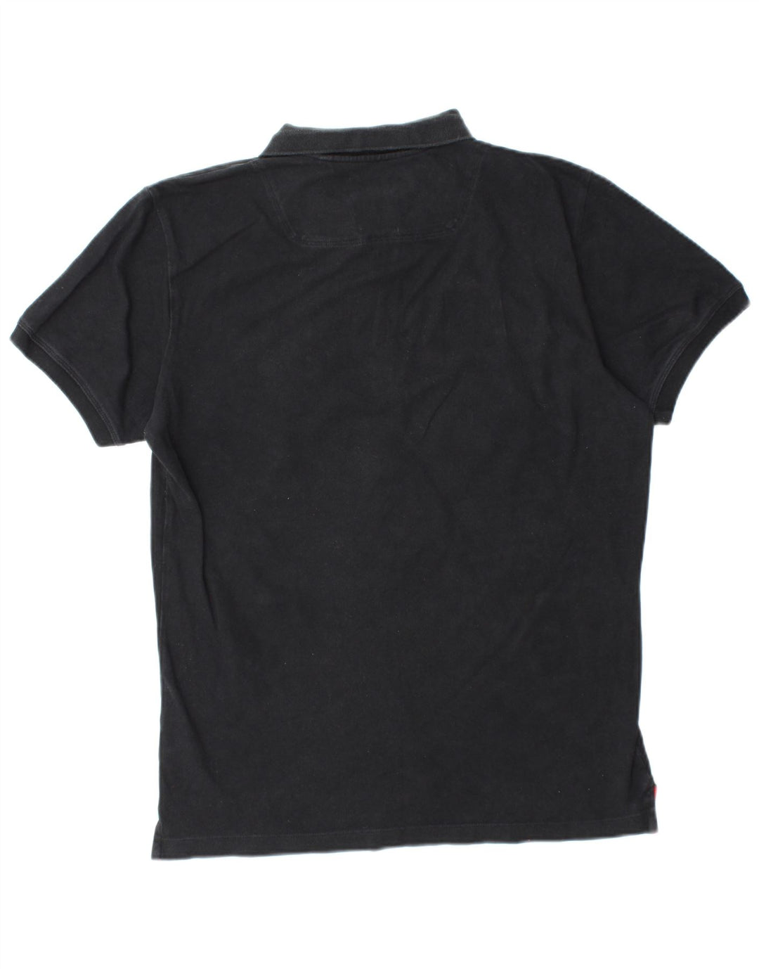 DIESEL Polo para hombre grande de algodón negro