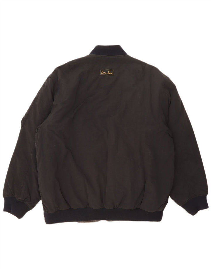 Life Line Chaqueta bomber estampada para hombre ES 38 Lana gris medio con bloques de color