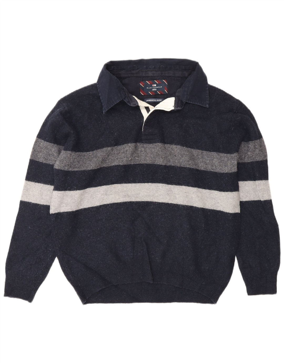Marks & Spencer Jersey azul marino con cuello tipo polo para hombre, talla grande, color azul marino