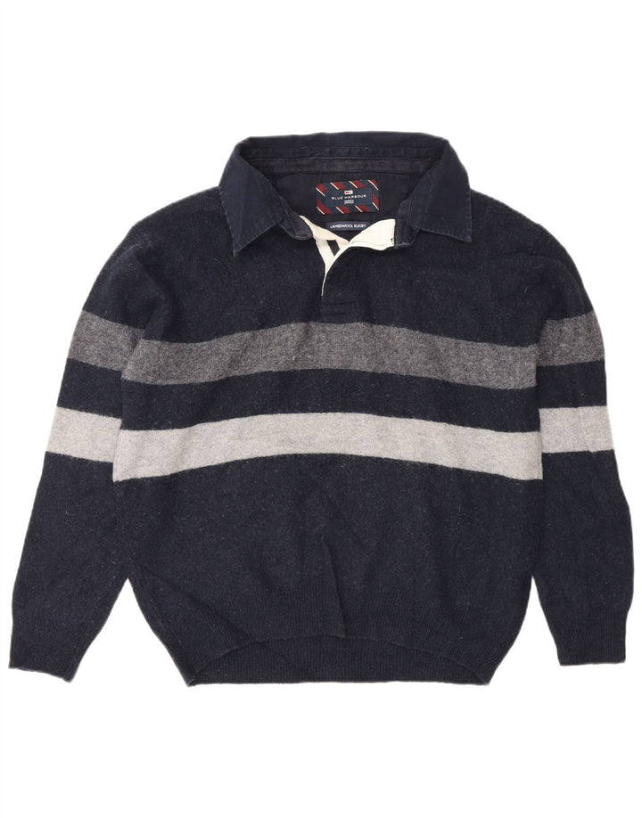 Marks & Spencer Jersey azul marino con cuello tipo polo para hombre, talla grande, color azul marino