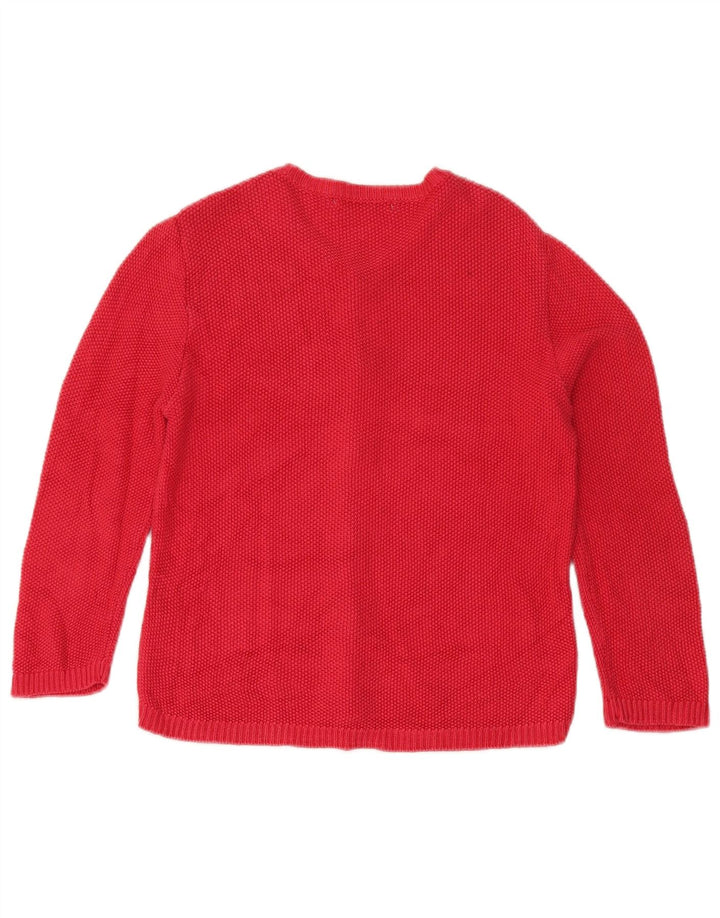 Zara Mujer Cárdigan Suéter UK 10 Small Viscosa Roja