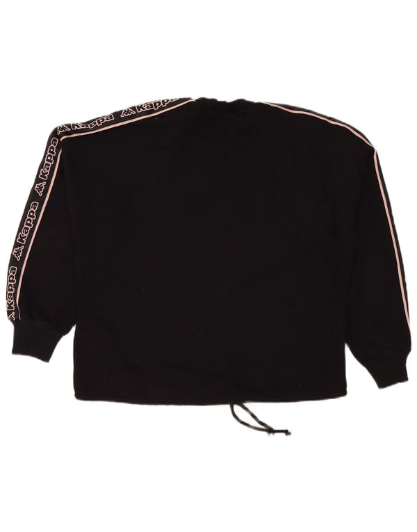 Kappa Mujer Tezenis Graphic Sudadera Jumper UK 40 Grande Negro