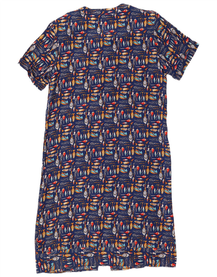 Karel Vestido camisero con estampado abstracto para mujer UK 44 Azul marino mediano