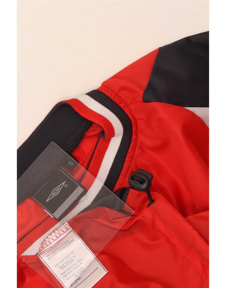 Umbro Hombre Jersey Chándal Top Chaqueta Pequeña Rojo Colorblock Poliéster