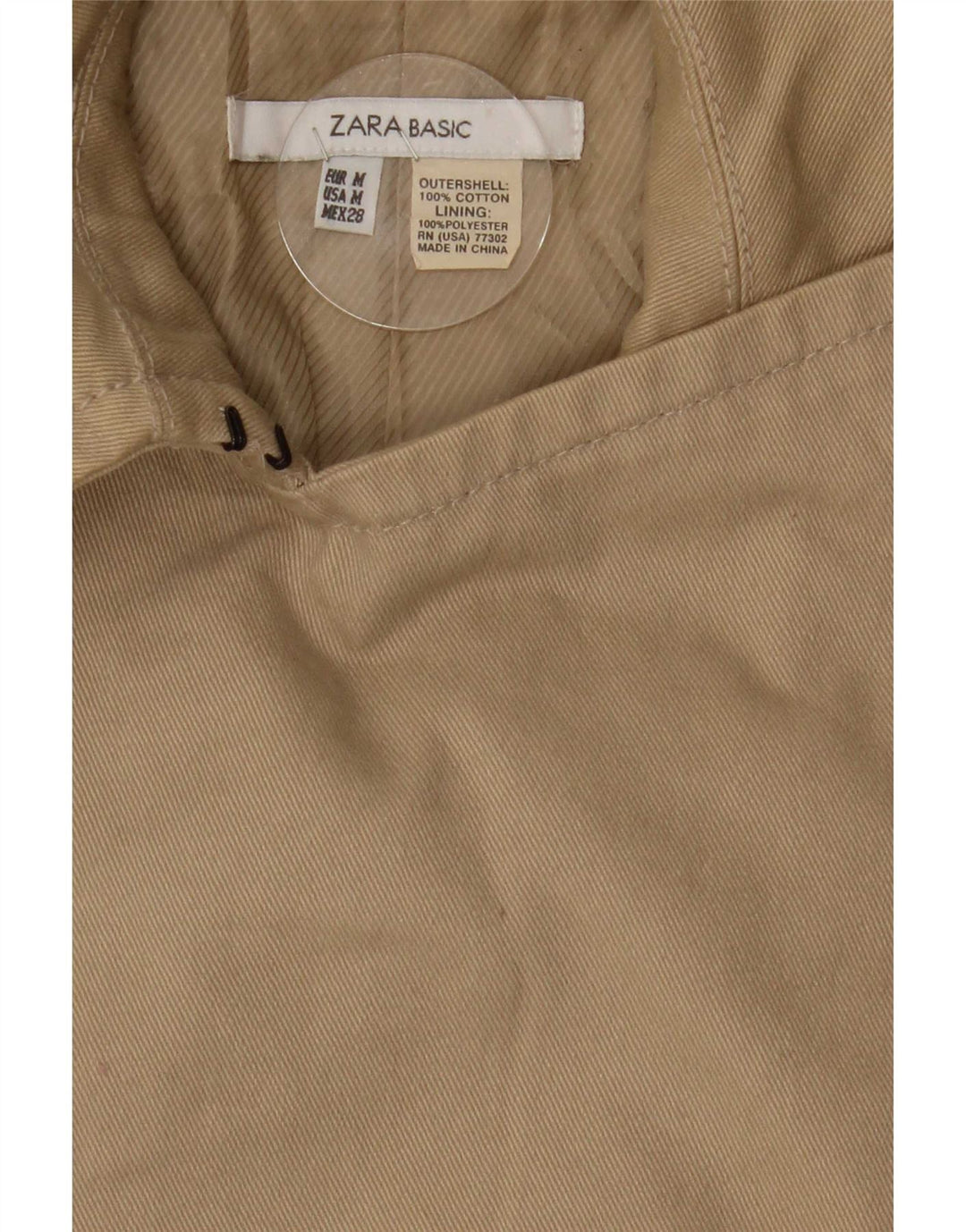 Zara Mujer Gabardina De Doble Botonadura UK 44 Algodón Beige Medio