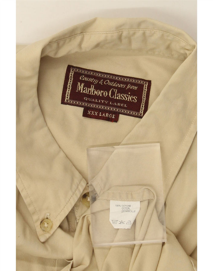 Camisa Marlboro Classics Hombre 3XL Algodón Beige
