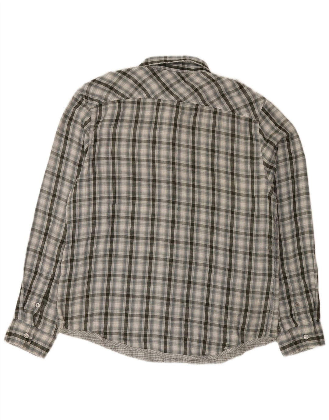 Calvin Klein Jeans Camisa militar para hombre XL Algodón a cuadros gris