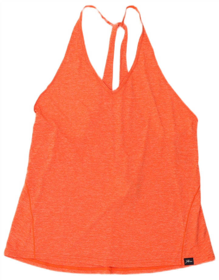 New Balance - Camiseta sin mangas para mujer (talla 40), poliéster moteado naranja grande