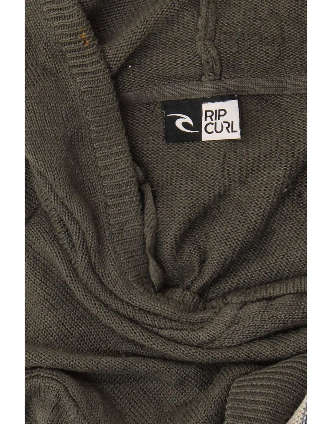 Rip Curl Hombre Cárdigan Con Capucha Suéter Gris Medio A Rayas