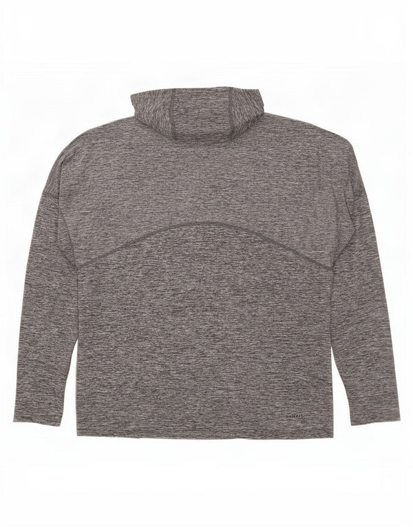 Nike Camiseta Dri Fit con capucha y gráfico de manga larga para hombre, talla grande, gris moteado