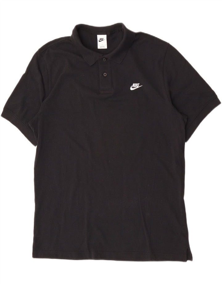 Nike Polo para hombre, talla grande, negro