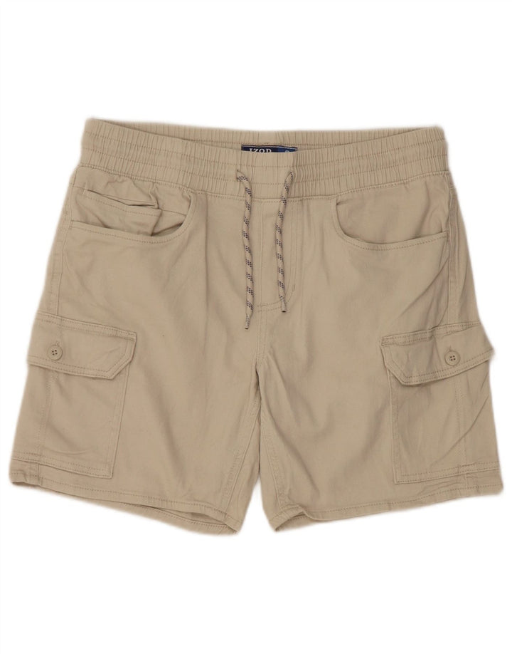 IZOD Pantalones cortos cargo ajustados para hombre pequeño W29 algodón beige