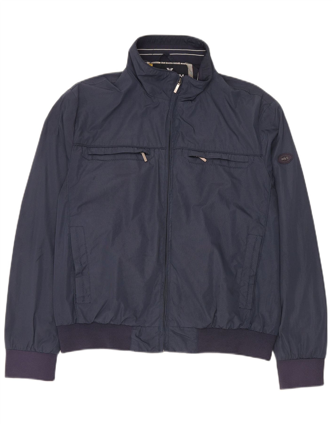Wampum Chaqueta Bomber para Hombre UK 40 Grande Poliéster Azul Marino