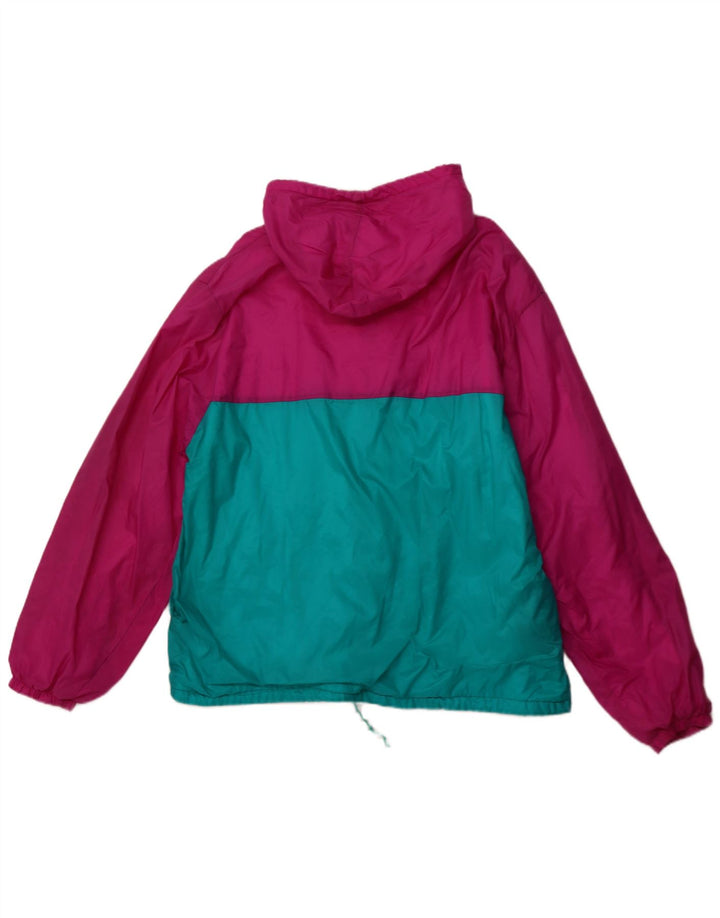 VINTAGE Chaqueta impermeable con capucha para hombre Reino Unido 42 XL Poliamida en bloque de color rosa