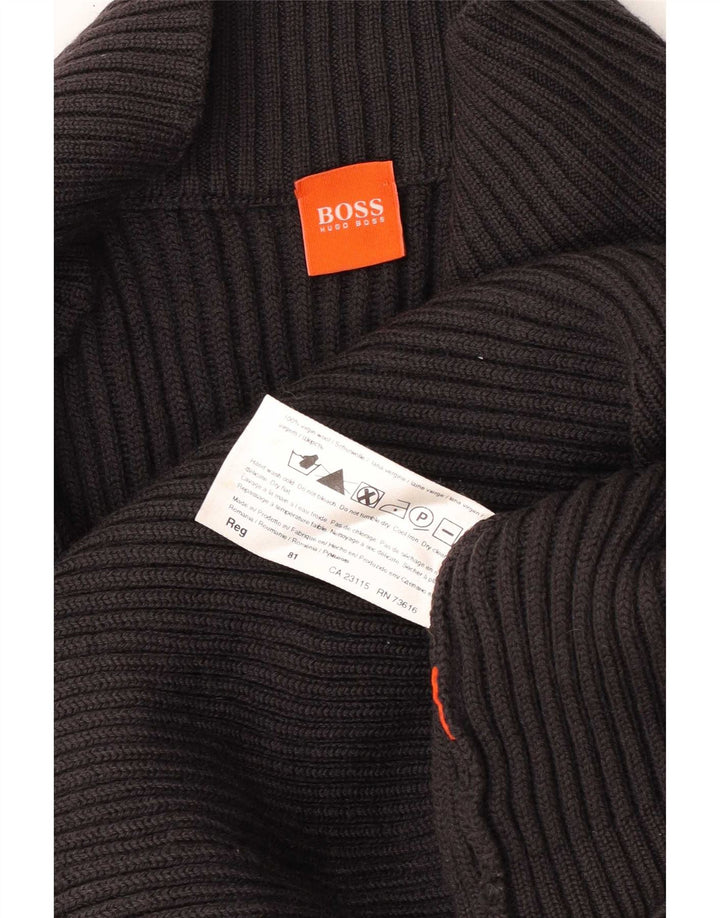 Hugo Boss Hombre Jersey Cárdigan Lana Virgen Gris Medio