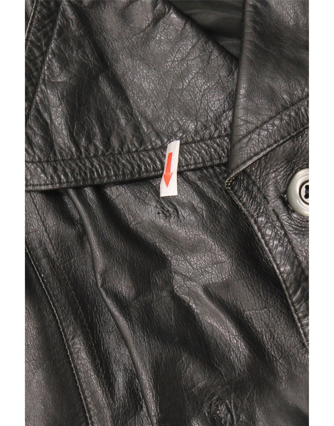 Vintage hombres cuero abrigo Reino Unido 40 cuero negro grande