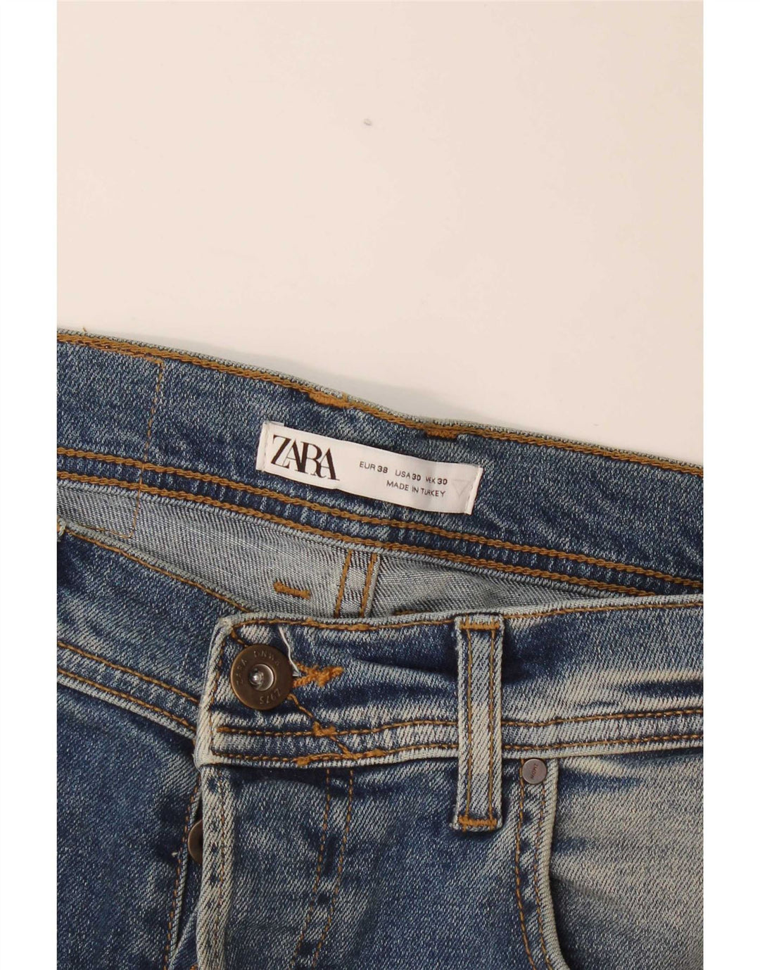 Zara Jeans ajustados desgastados para hombre EU 38 Small W30 L30 Azul