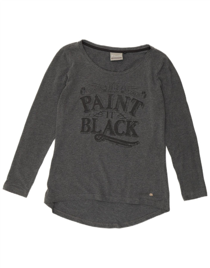 CHAMPION Camiseta con gráfico Heritage Fit para mujer UK 40 Grande Gris