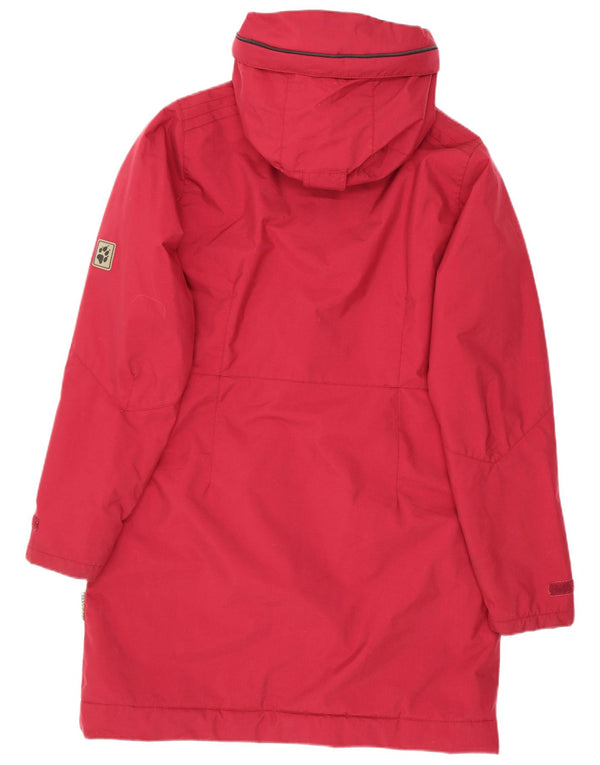 Jack Wolfskin Abrigo cortavientos con capucha para mujer UK 10 Small Red Poliéster