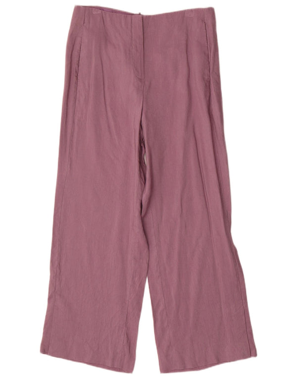 Massimo Dutti Pantalón chino de pierna ancha para mujer EU 38 Small W28 L27 Lila