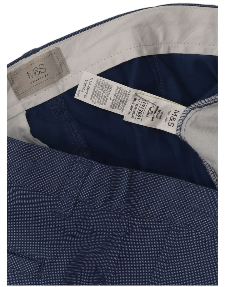 Marks & Spencer Pantalones cortos chinos para hombre W34 Algodón azul grande