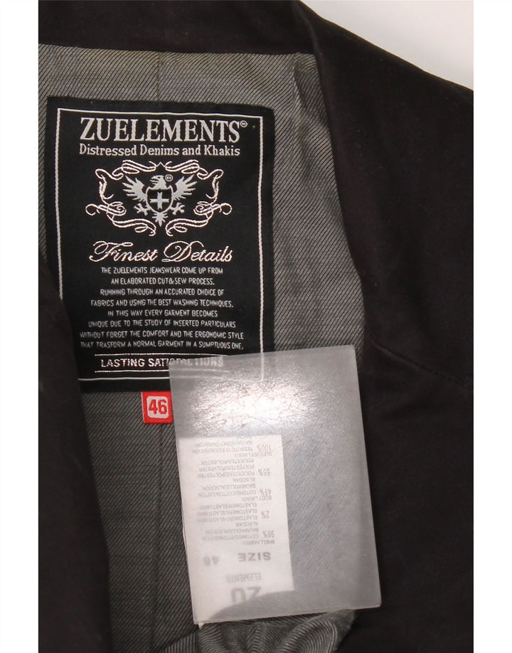 Zu Elements Chaqueta tipo blazer de 3 botones para mujer IT 46 Grande Algodón negro