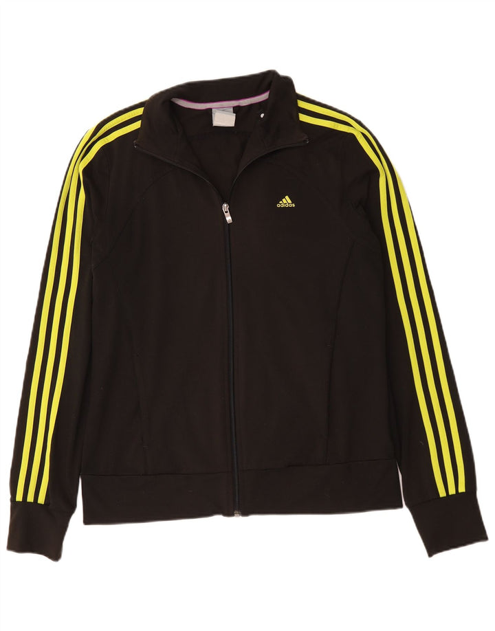 Adidas Mujer Chándal Top Chaqueta UK 12/14 Mediano Negro Poliéster