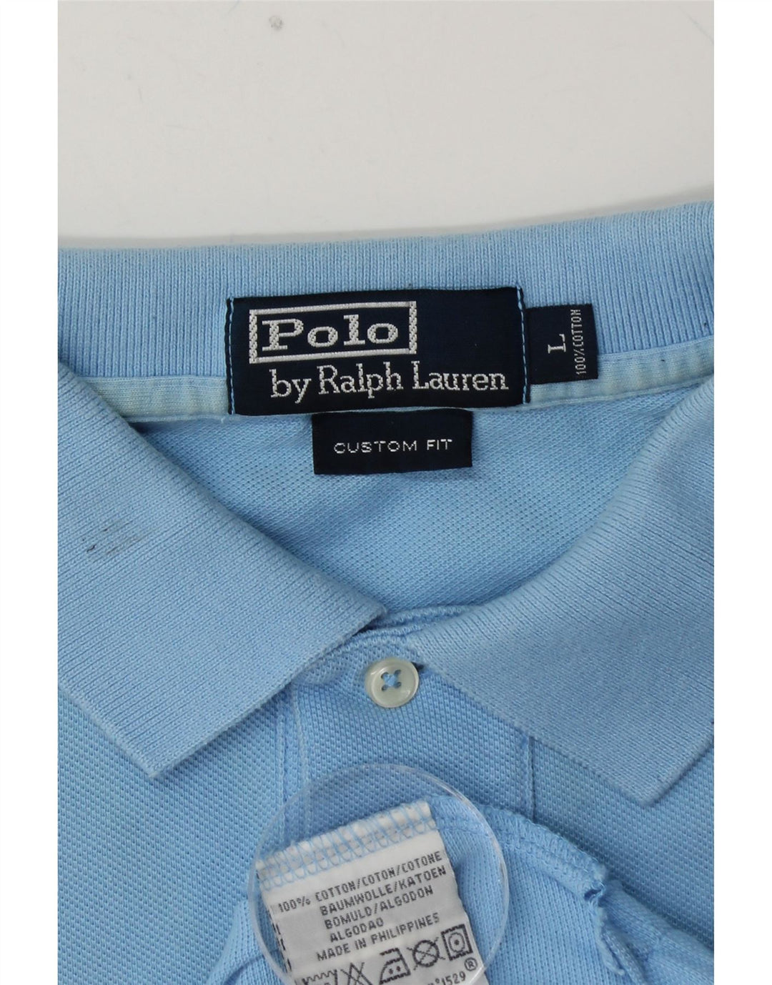 POLO RALPH LAUREN Polo de ajuste personalizado para hombre Algodón azul grande